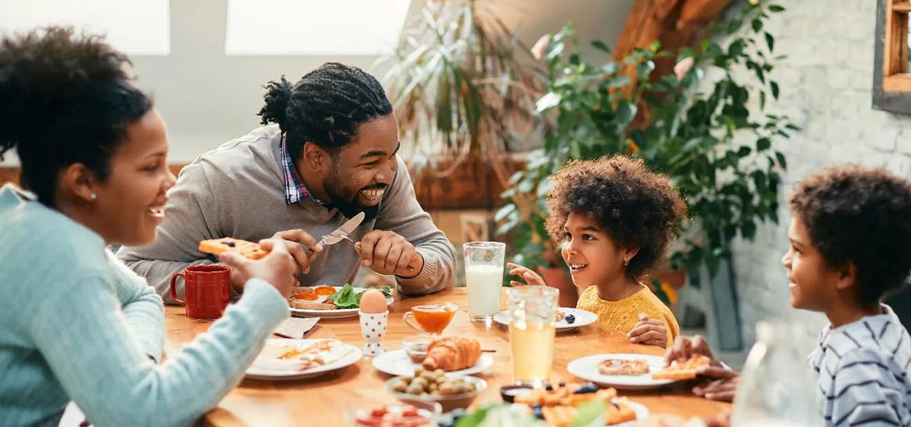 Family Enjoying Breakfast